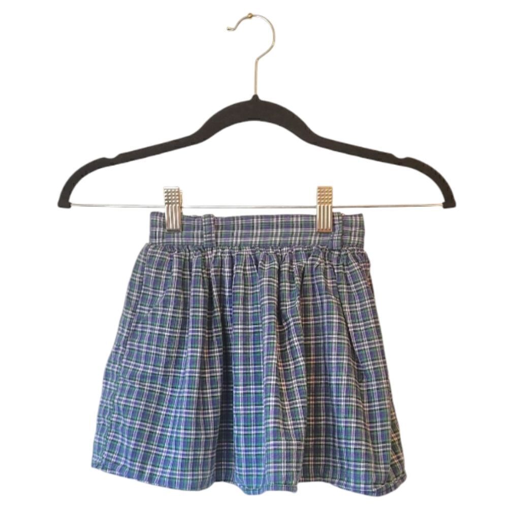 Vintage Eve Byer Green and Blue Plaid Skirt